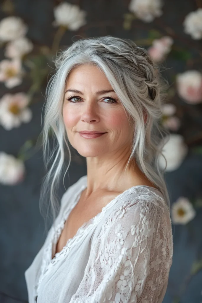 Braided Crown with Loose Tendrils