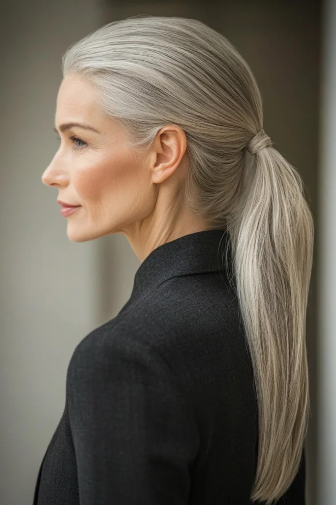 Sleek Low Ponytail with Volume