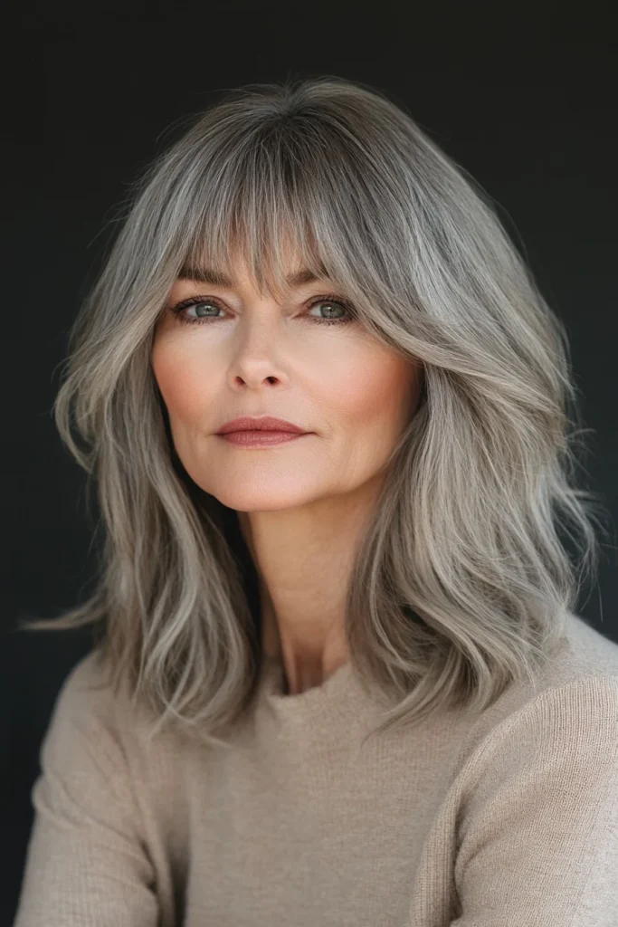 Classic Shoulder-Length Cut with Bangs