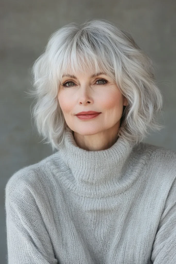 Textured Crop with Side Swept Bangs
