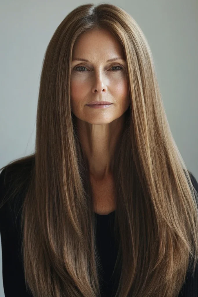 Straight and Sleek with Middle Part
