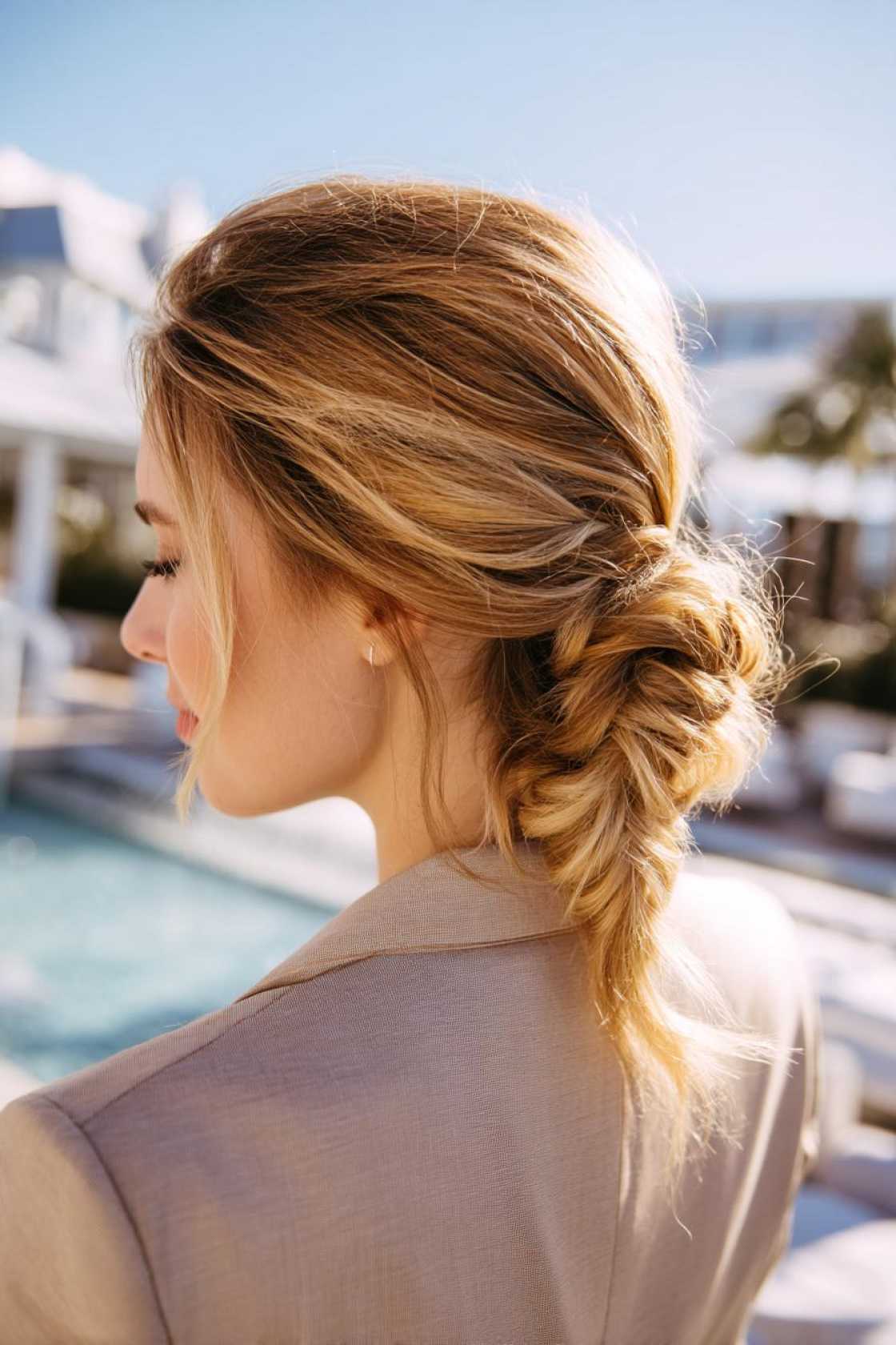 15+ Chic Summer Updos for Medium Hair (Easy Styles to Beat the Heat!). - 4. Braided Low Bun