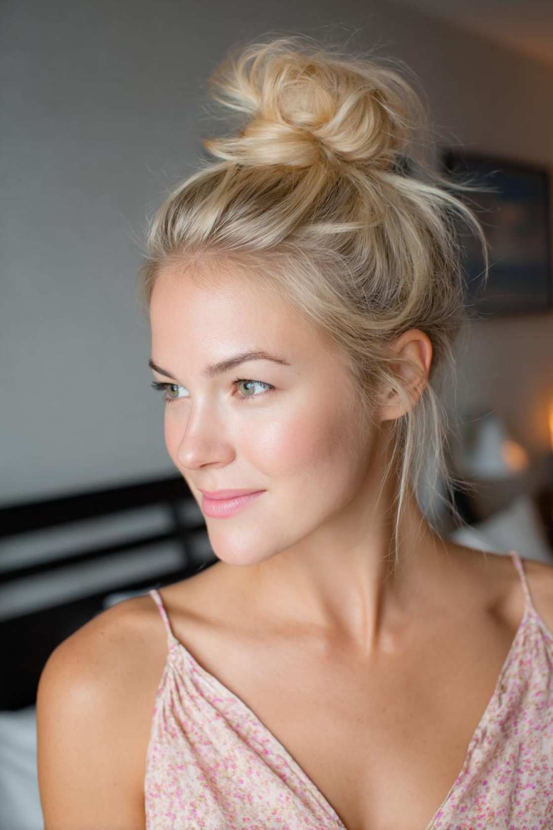 15+ Coolest Hot Weather Hairstyles to Beat the Heat (Updos, Braids & More!). - 1. Top Knot