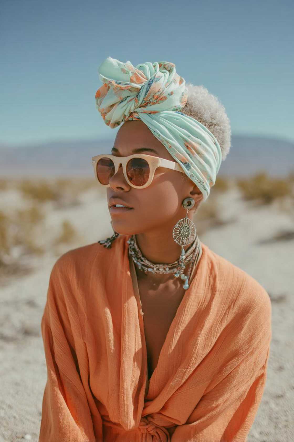 15+ Effortless Beach Hairstyles: Salty Waves, Chic Braids & Easy Updos. - 11. Scarf Wrap