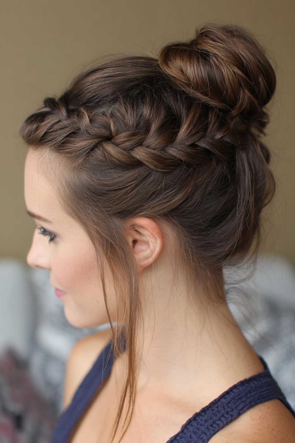 15+ Effortless Beach Hairstyles: Salty Waves, Chic Braids & Easy Updos. - 10. Half-Up Bun with Braids