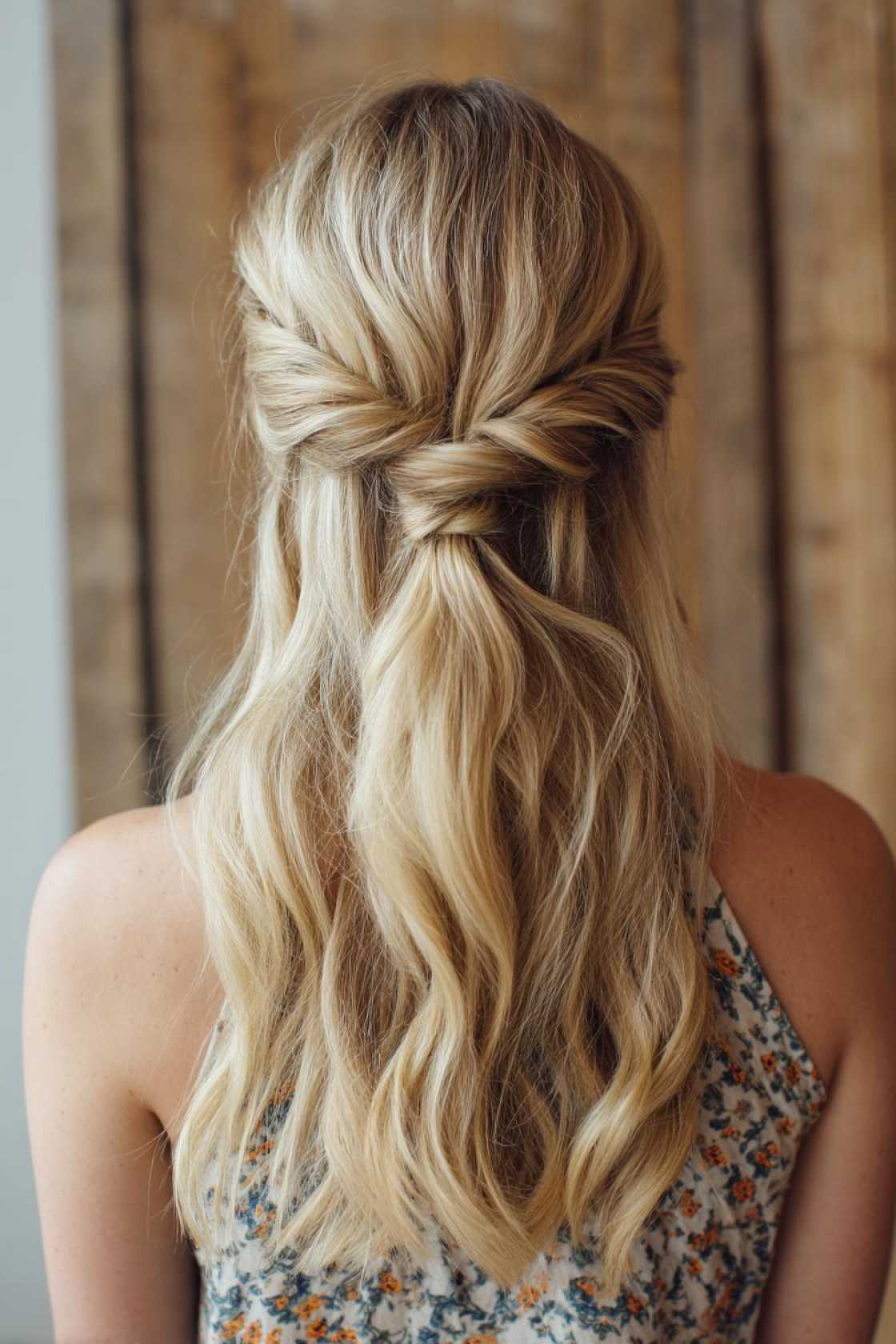 15+ Effortless Beach Hairstyles: Salty Waves, Chic Braids & Easy Updos. - 5. Half-Up Twist
