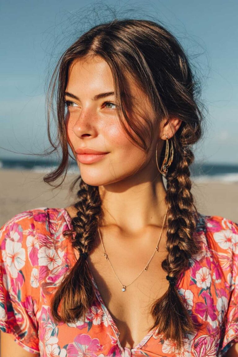 15+ Effortless Beach Hairstyles: Salty Waves, Chic Braids & Easy Updos.