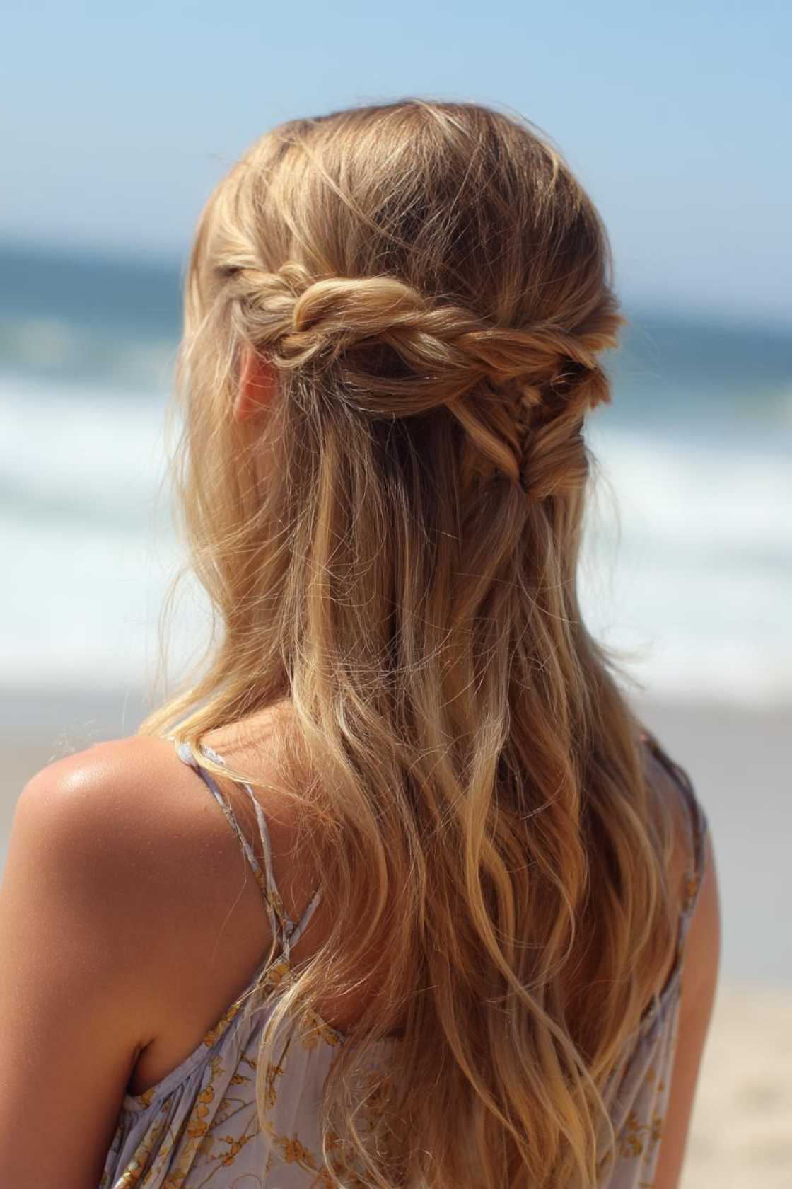15+ Effortless Beach Hairstyles: Salty Waves, Chic Braids & Easy Updos. - 14. Braided Crown