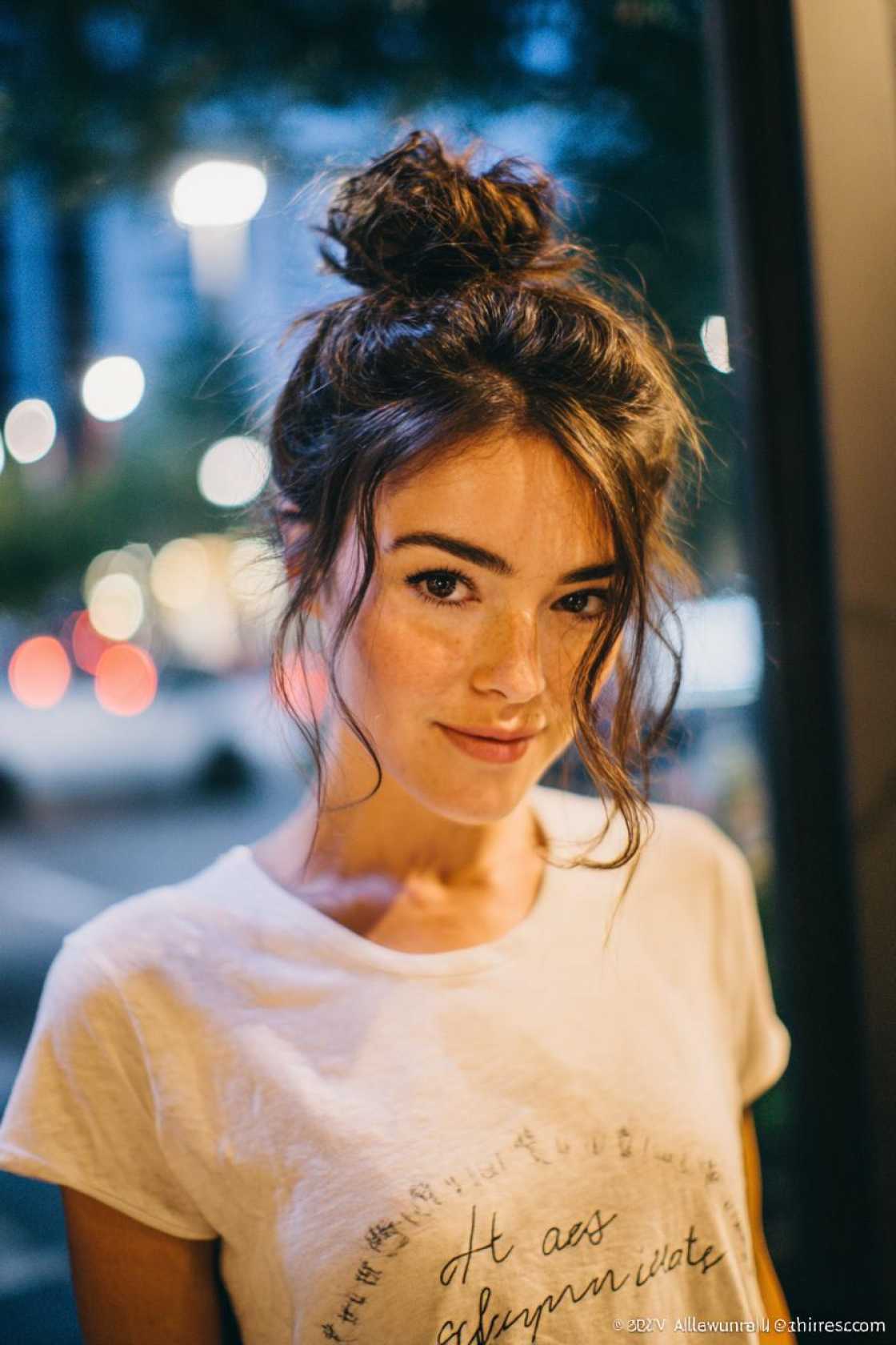 15+ Irresistible Date Night Hairstyles to Wow Them (Romantic, Chic & Easy!). - 9. Messy Top Knot