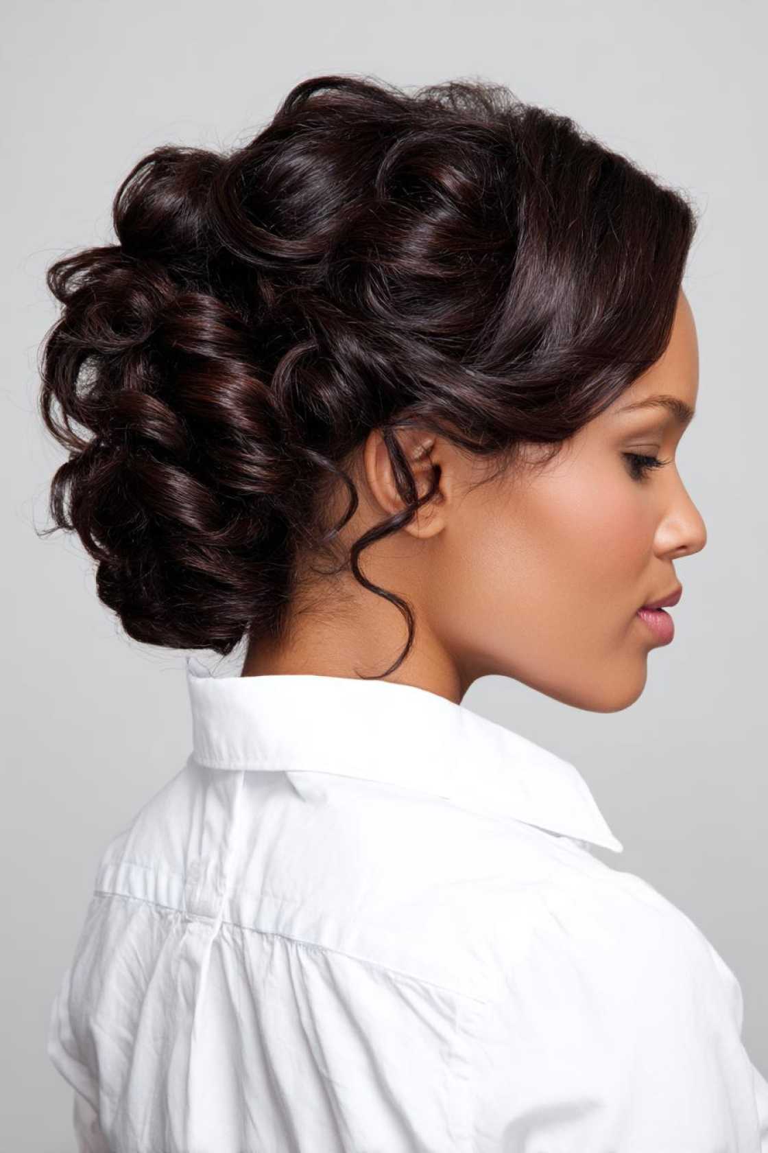 15+ Neat & Secure Waitress Hairstyles That Last Your Entire Shift (Food Service Approved!). - 2. Pin-Curled Updo
