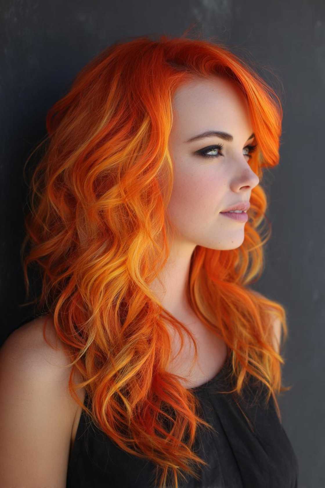 15+ Playful Peekaboo Hair Color Ideas to Surprise & Delight (Subtle to Bold!). - 1. Bold Orange Contrast