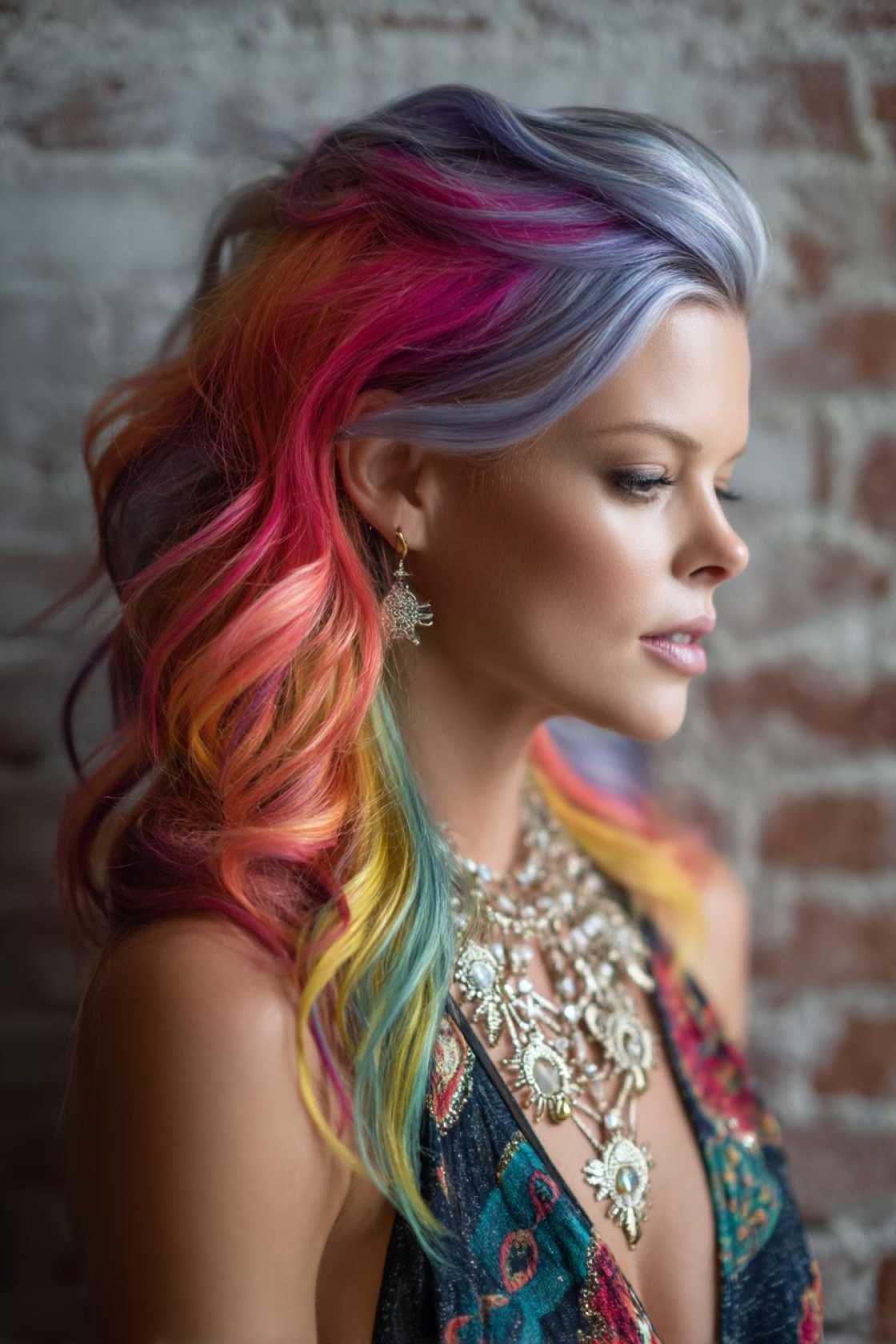 15+ Playful Peekaboo Hair Color Ideas to Surprise & Delight (Subtle to Bold!). - 10. Rainbow Strands