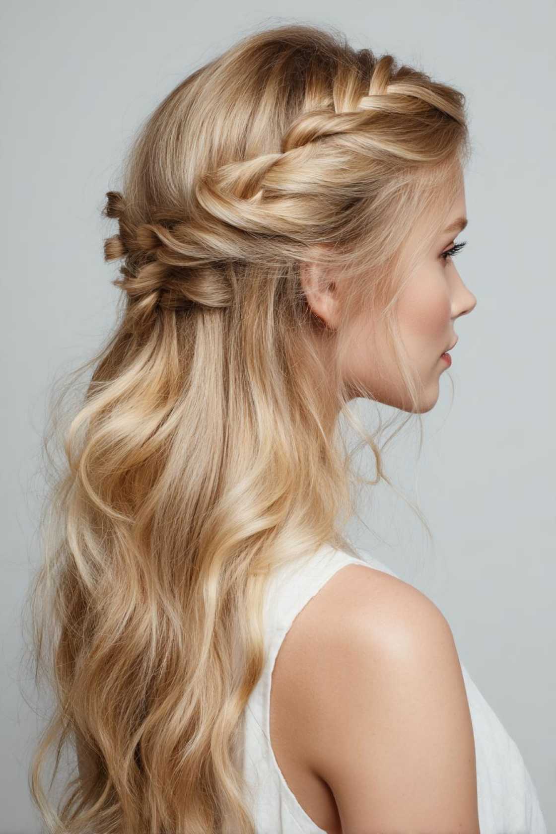 15+ Show-Stopping Homecoming Hairstyles to Wow This Year (Updos, Curls & More!) - 15. Half-Up Half-Down with Braids
