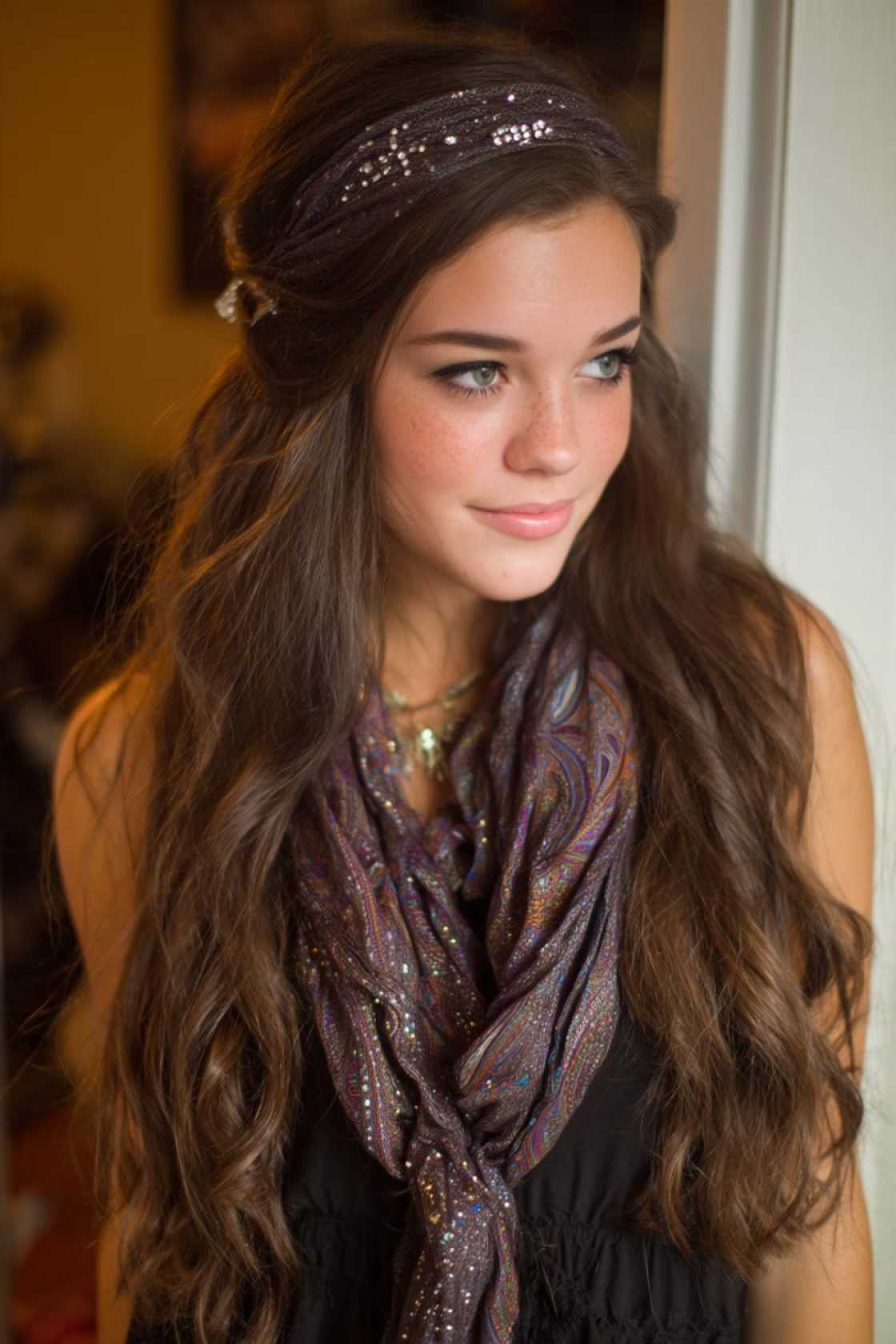 15+ Stunning Ways to Style Dark Brown Hair (From Sleek to Voluminous). - 5. Accessorized Styles