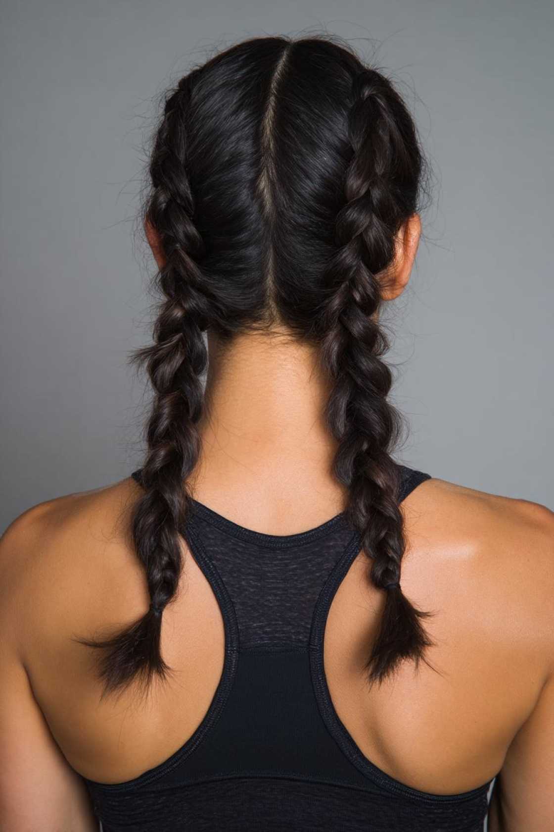 15+ Sweat-Proof Workout Hairstyles: Secure Braids, Buns & Ponytails for Every Exercise. - 3. The Pigtail Braids