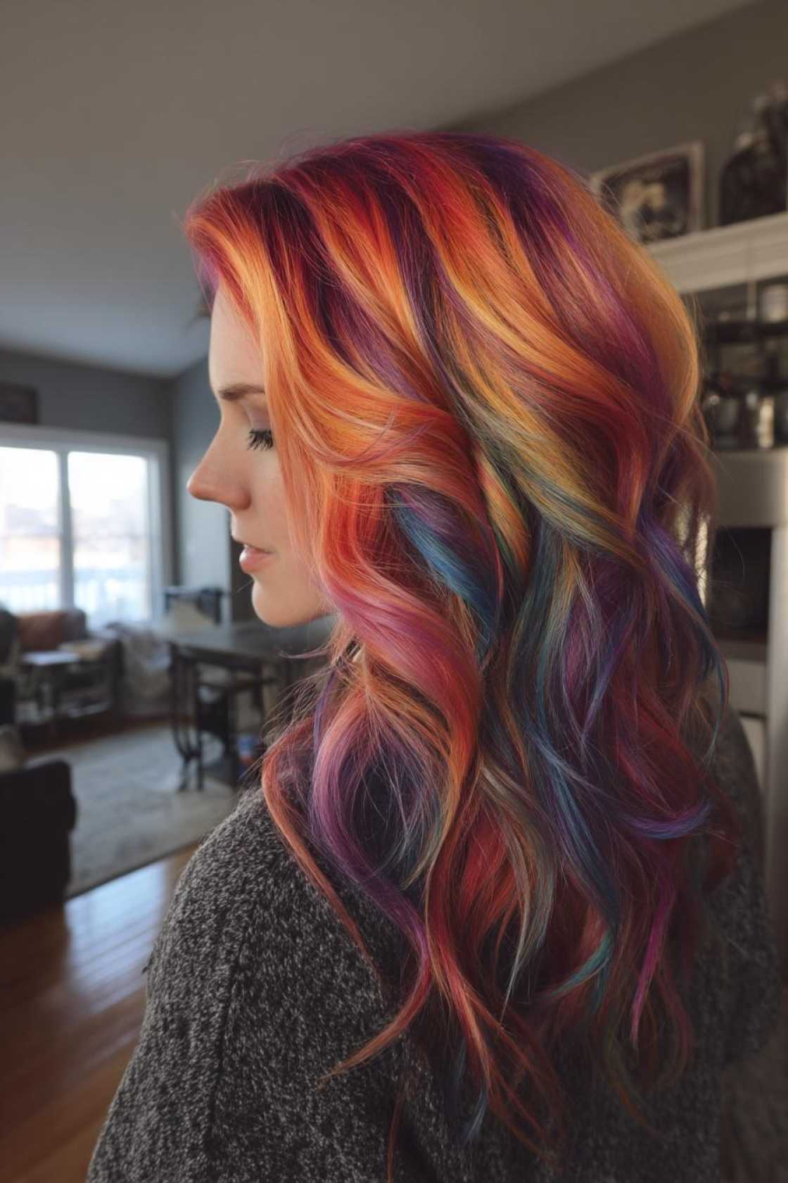 20+ Rainbow Hair Ideas to Celebrate Pride Month in Style (All Hair Types!). - 19. Rainbow Peek-a-Boo Hair