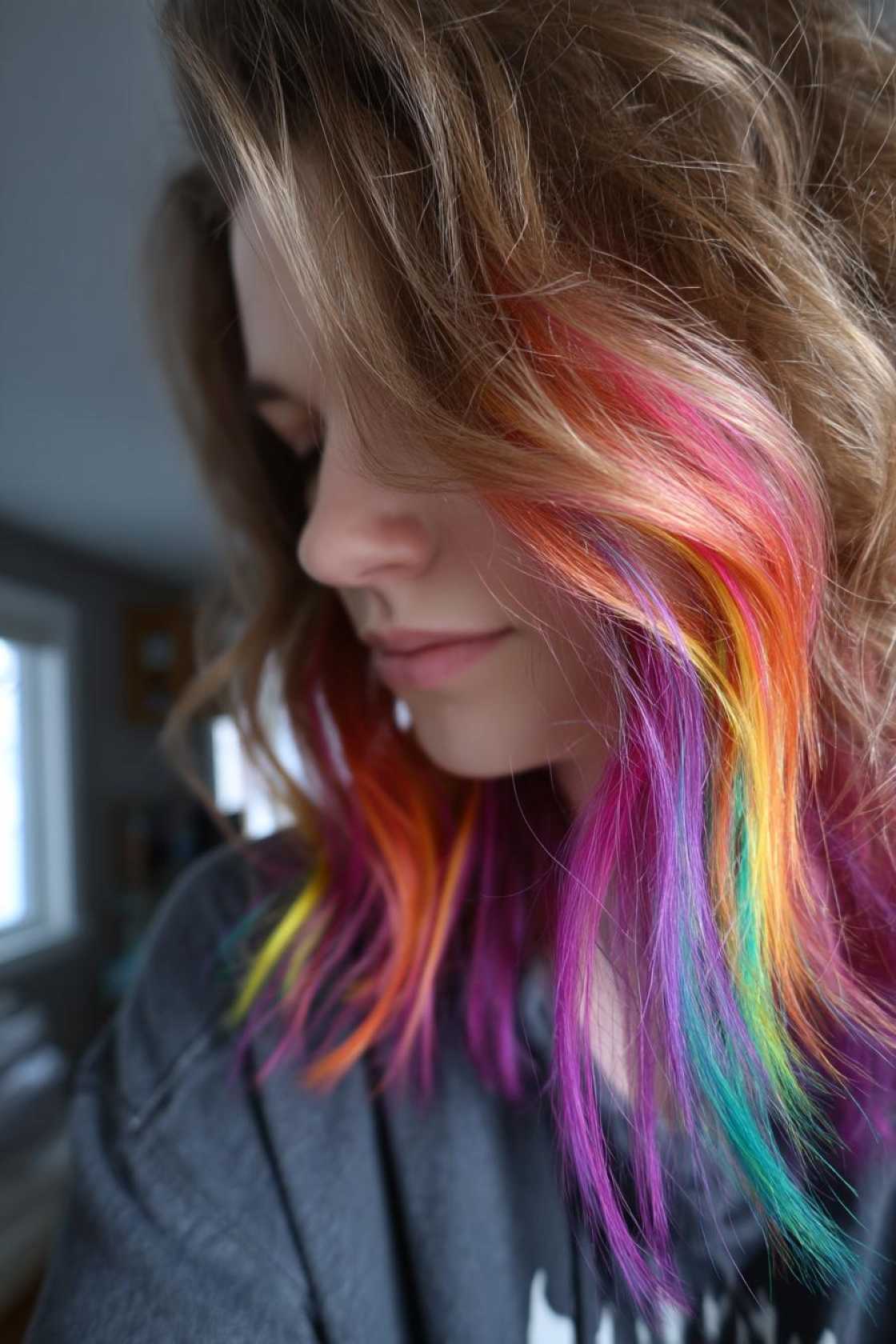 20+ Rainbow Hair Ideas to Celebrate Pride Month in Style (All Hair Types!). - 18. Rainbow Tips