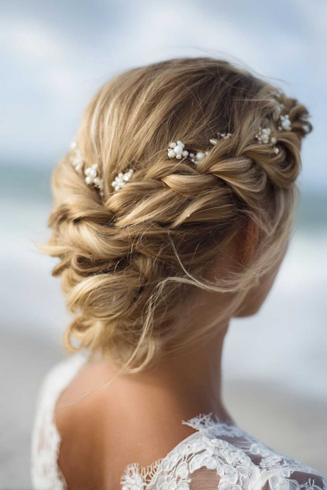 Accessorize Your Shoreline Style: 18+ Beach Hairstyles with Scarves, Hats & Clips - 18. Braided Crown with Delicate Clips