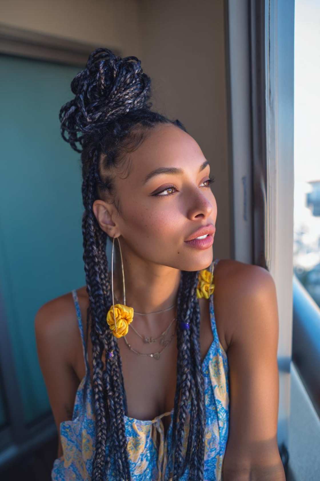 Baller Braids: 20+ Protective & Stylish Braided Hairstyles for Basketball Players (All Hair Types). - 20. Box Braids with Elastic Bands