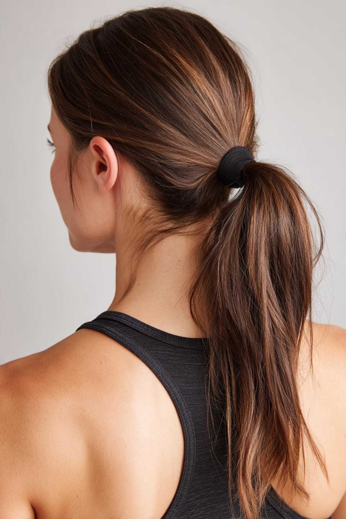Beyond the Messy Bun: 20+ Creative & Secure Hairstyle Ideas for the Gym. - 22. Low Ponytail