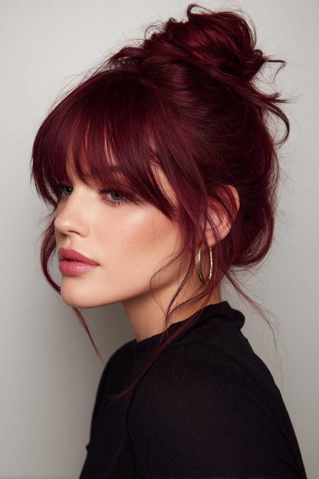 From Caramel Swirls to Ashy Tones: 20+ Trendsetting Hair Colors for Brunettes - 4. Burgundy Brunette