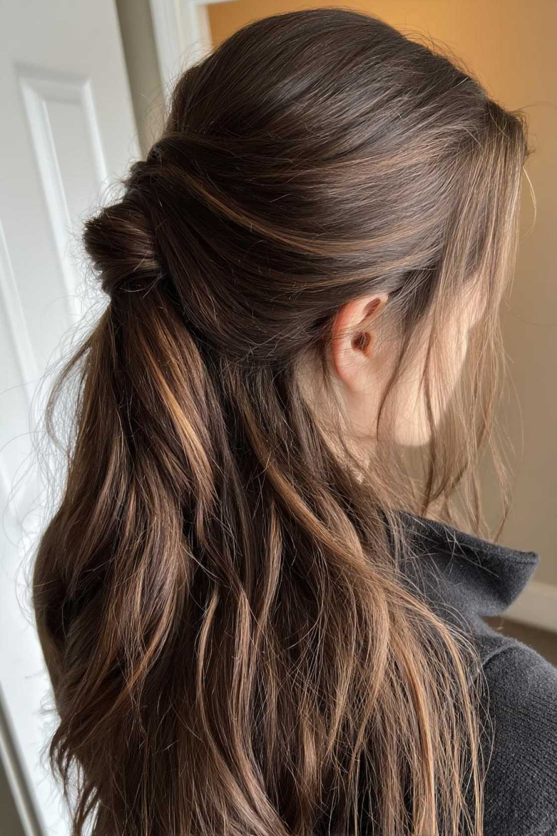 From Messy Buns to Bubble Braids: 20+ Trending Back to School Hair Ideas. - 21. Half-Up Half-Down