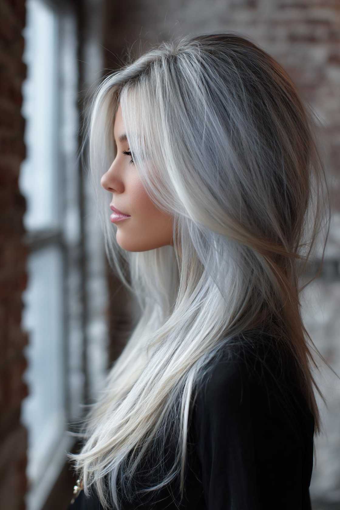 From Rainbow Hues to Natural Tones: 25+ Inspiring Peekaboo Hair Color Looks. - 13. Silver Fox Peekaboo