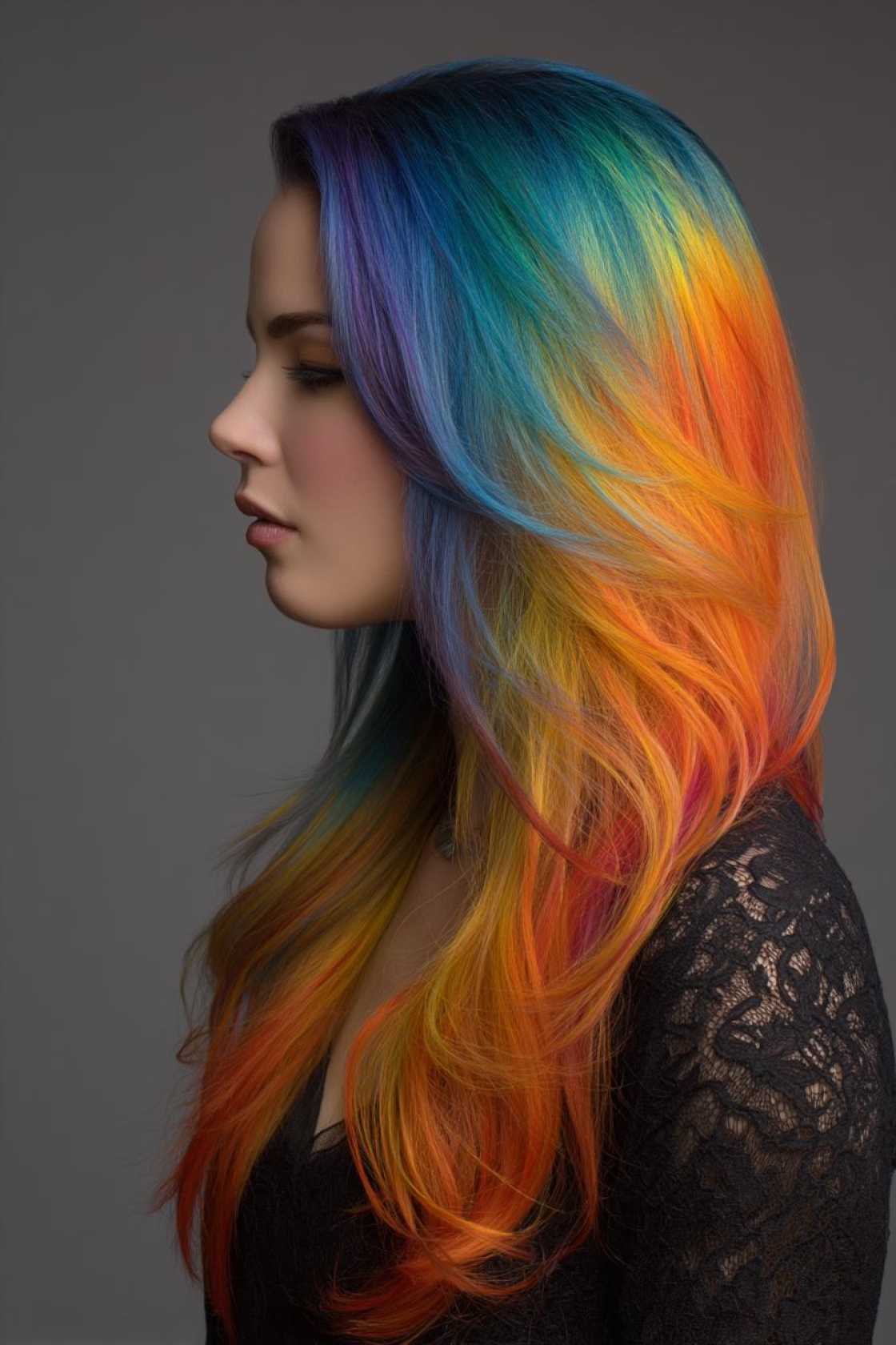 From Subtle Streaks to Full Spectrum: 25+ Ways to Wear Rainbow Hair This Pride. - 3. Rainbow Comet