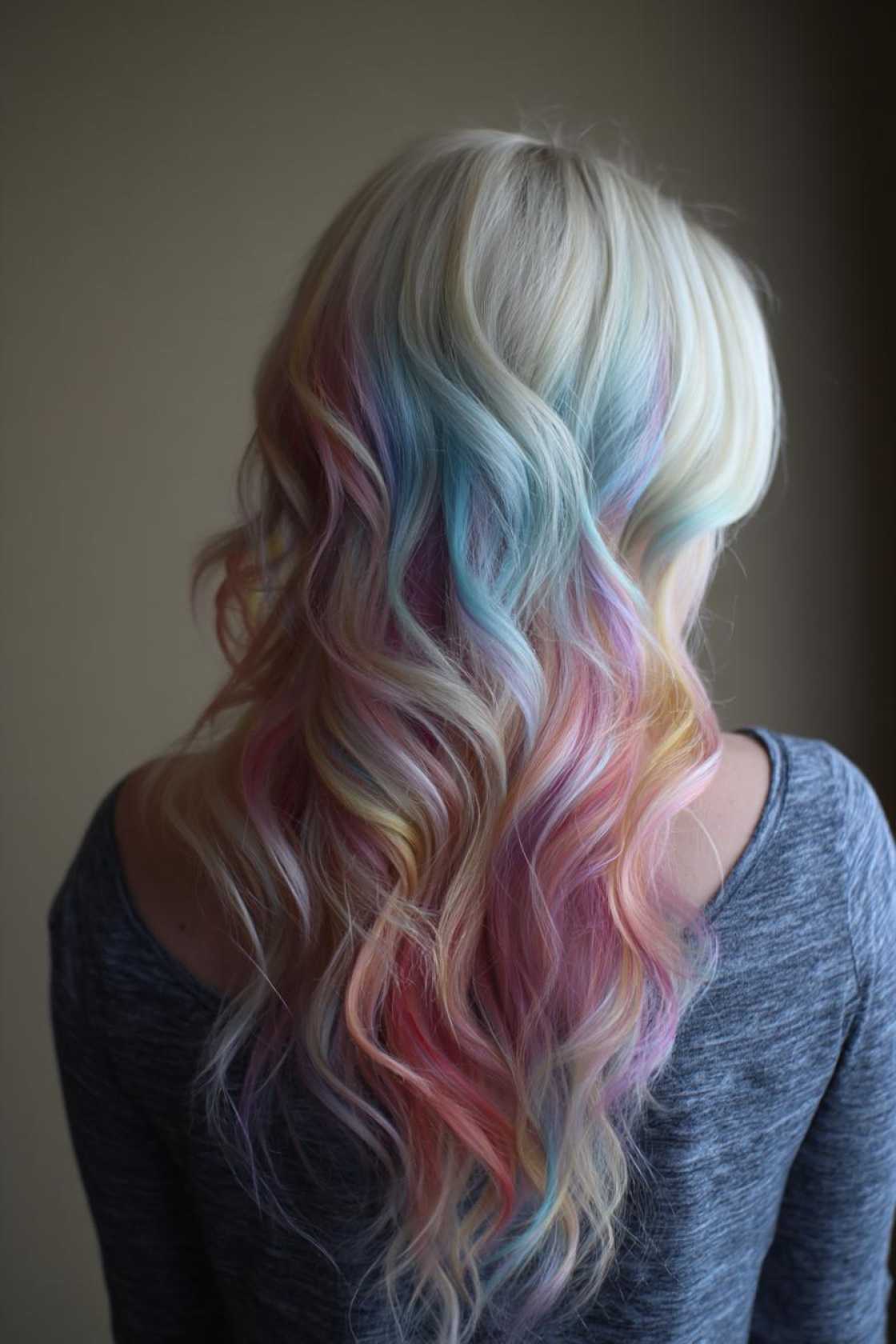 From Subtle Streaks to Full Spectrum: 25+ Ways to Wear Rainbow Hair This Pride. - 23. Rainbow Balayage