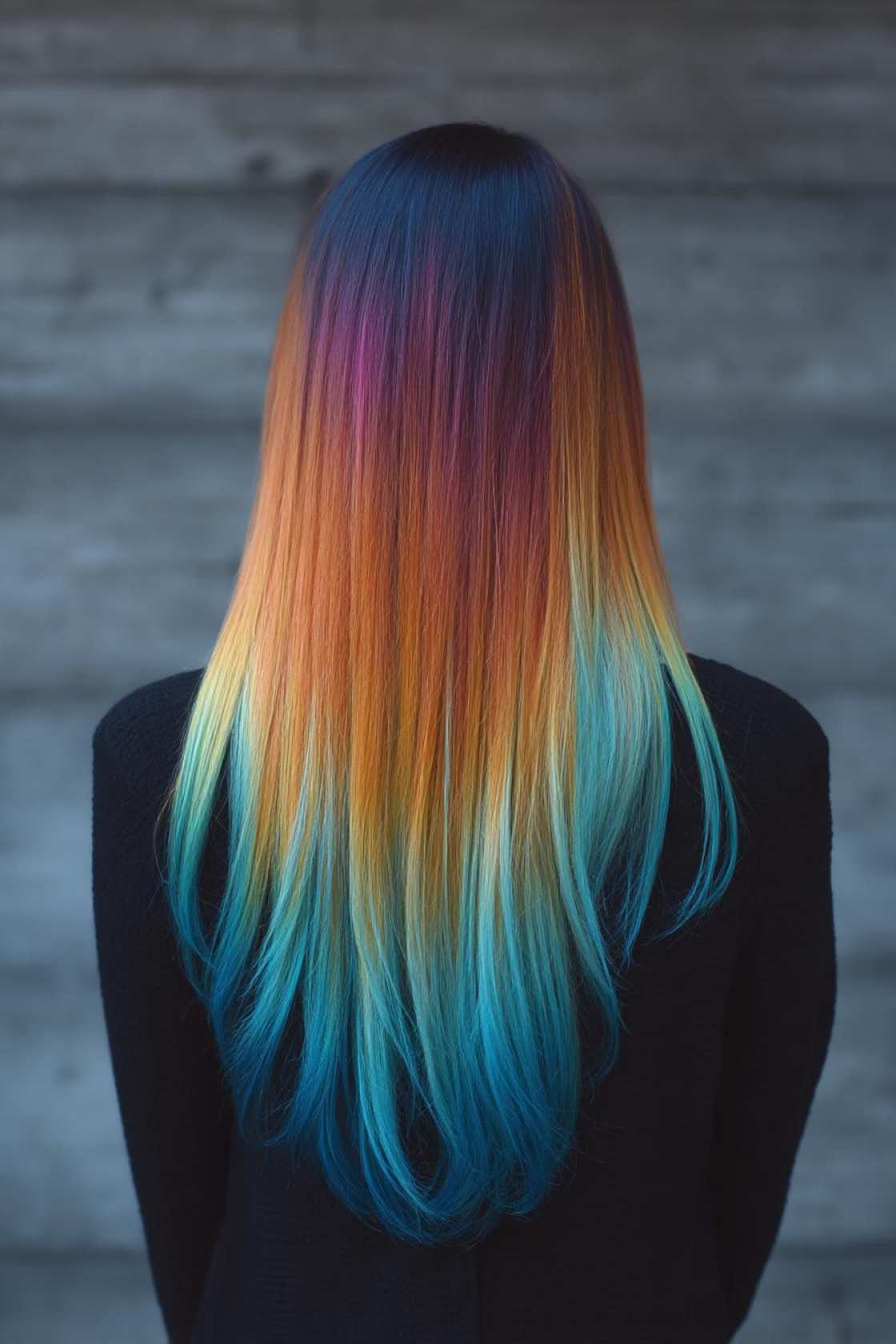 From Subtle Streaks to Full Spectrum: 25+ Ways to Wear Rainbow Hair This Pride. - 22. Rainbow Ombre