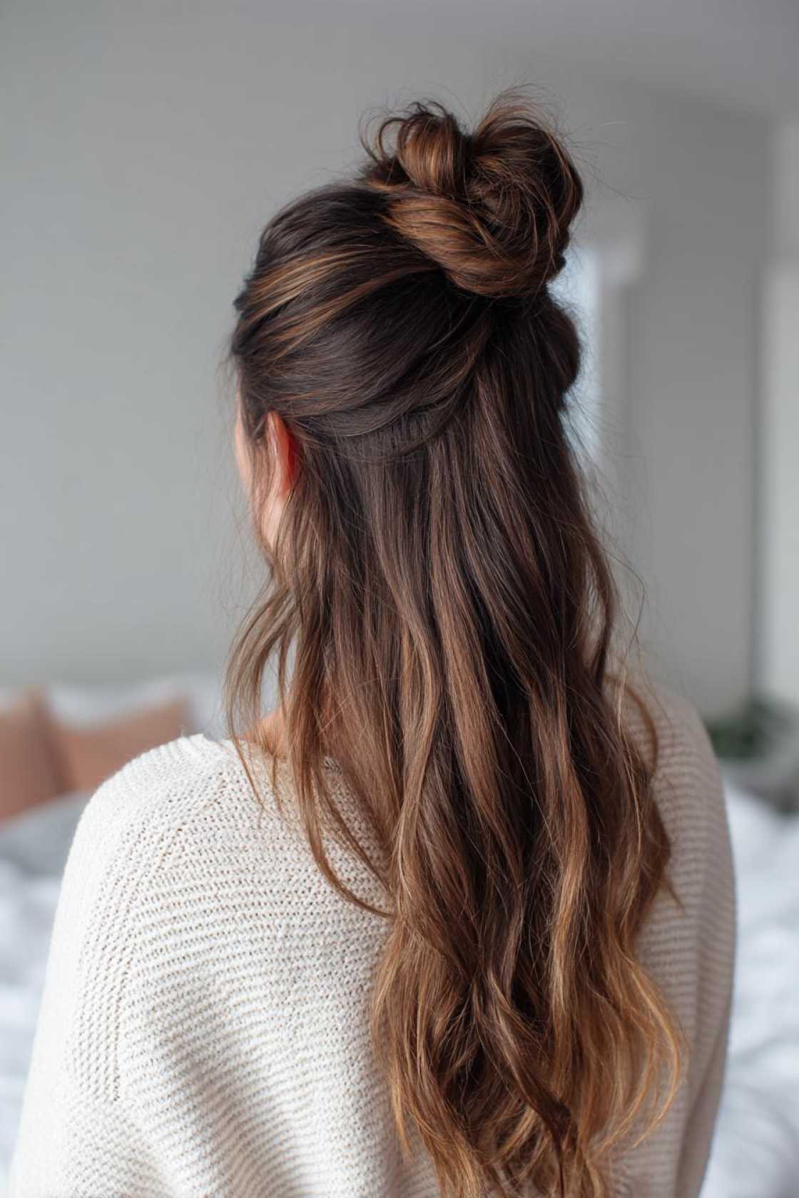 From Treadmill to Town: 25+ Gym Hairstyles That Are Both Functional & Chic. - 16. Half-Up Bun