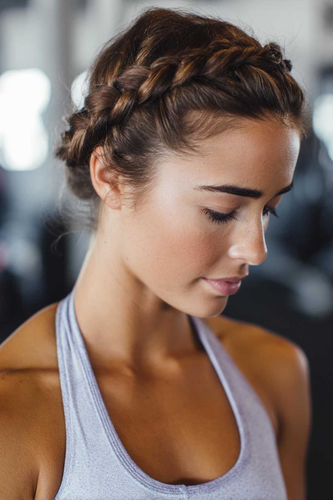 From Treadmill to Town: 25+ Gym Hairstyles That Are Both Functional & Chic. - 14. Crown Braid