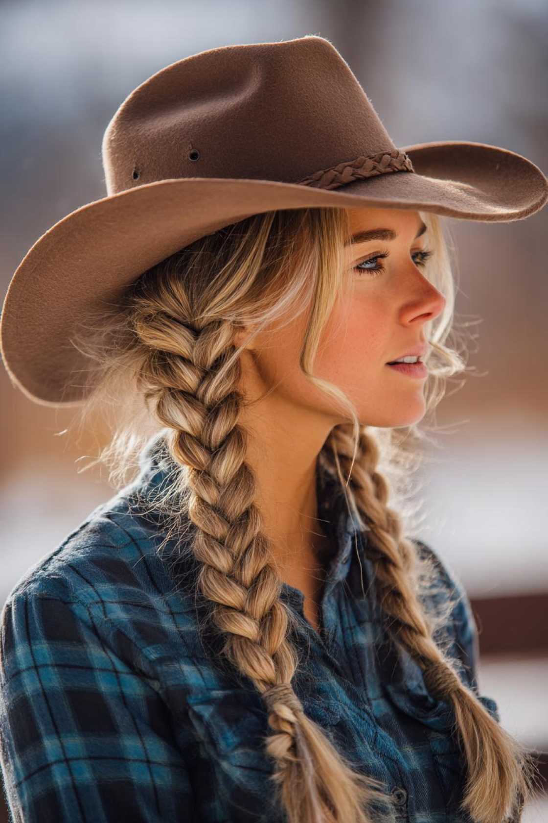 Get Your Boots On! 20+ Cute Country Hairstyles Perfect for Concerts & Festivals. - 9. Braided Pigtails with Hats