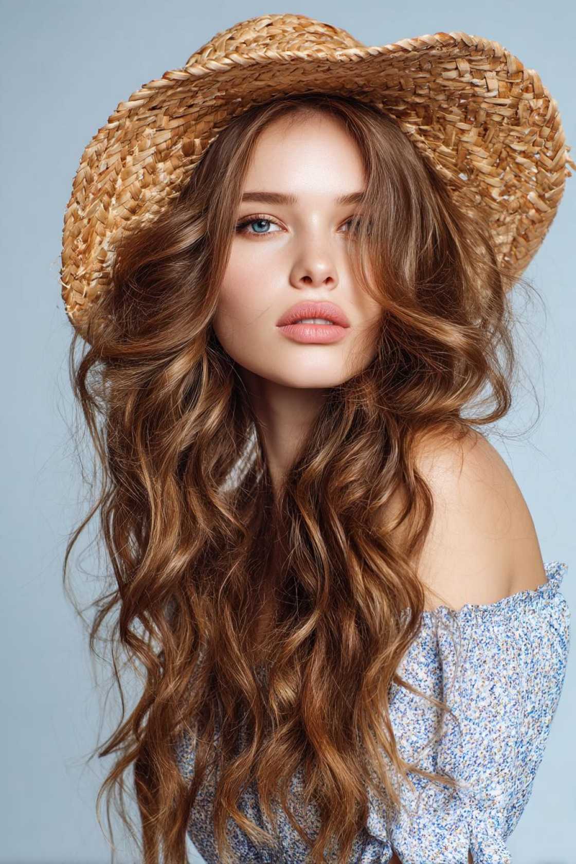 Hat Hair, Don't Care: 12+ Gorgeous Country Hairstyles to Wear with Your Favorite Hat. - 9. Half-Up Half-Down with Waves