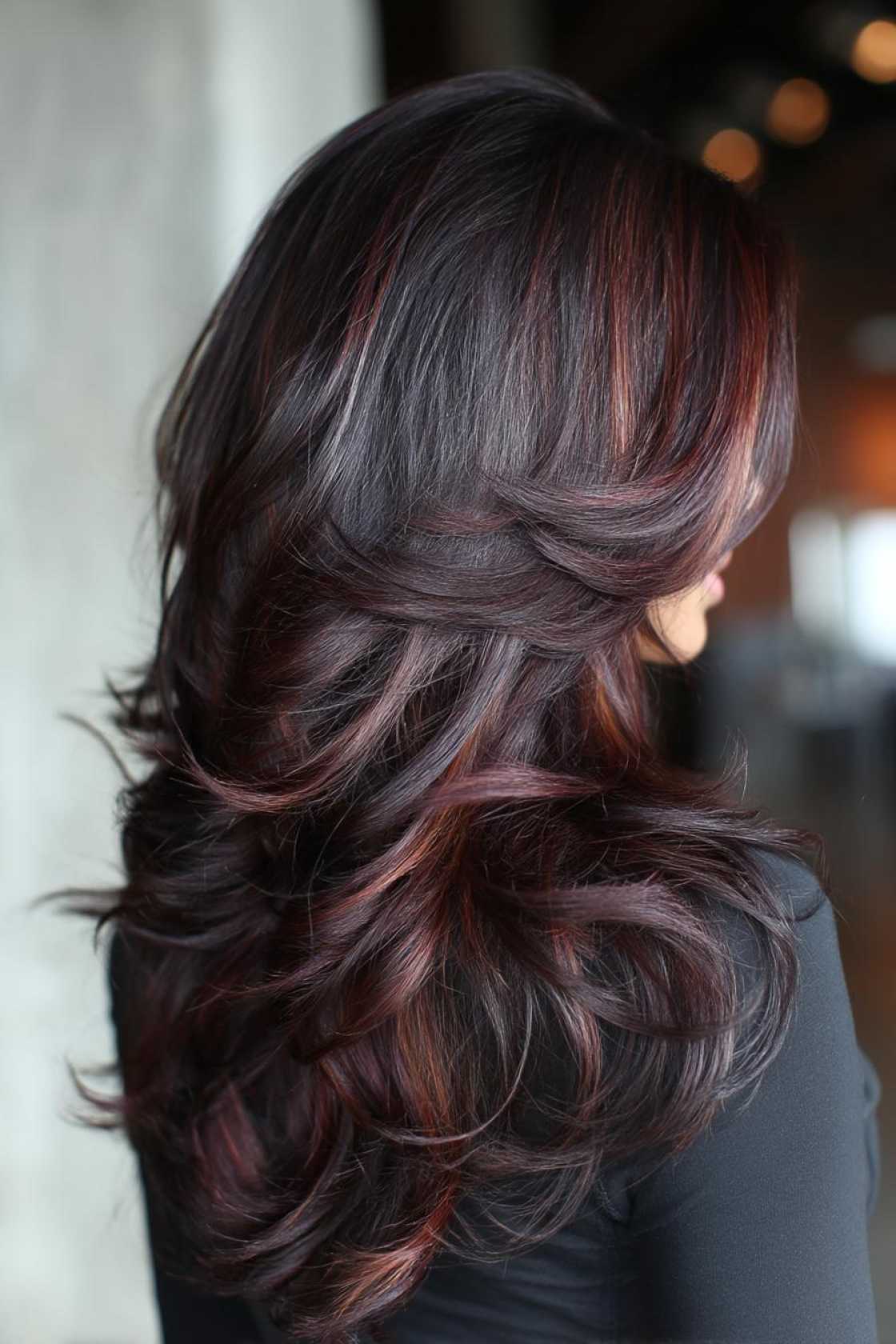 Is Chocolate Cherry Hair Right for You? Inspiration for Every Skin Tone - 9. Chocolate Cherry with Lowlights