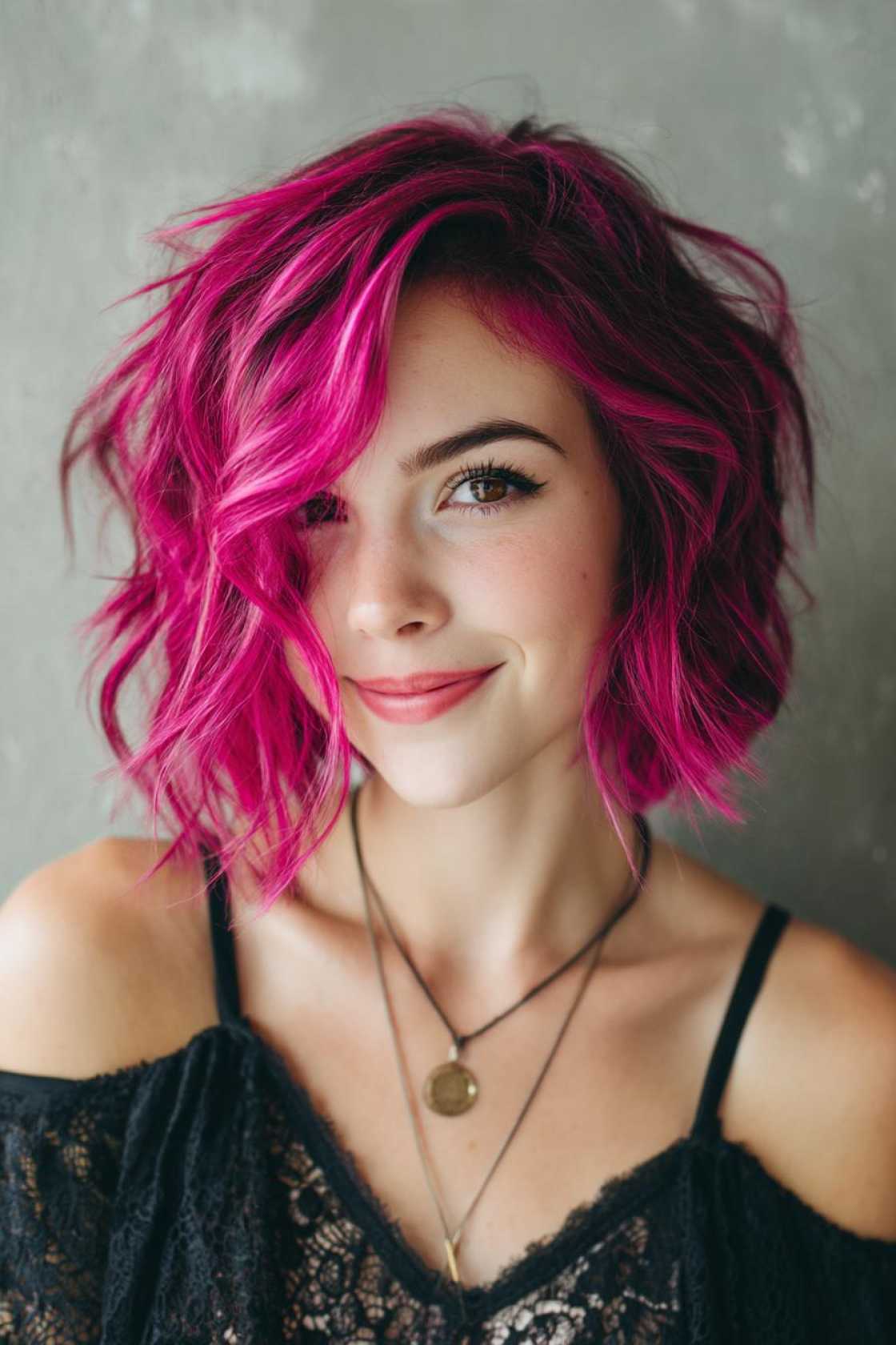 Is Chocolate Cherry Hair Right for You? Inspiration for Every Skin Tone - 8. Chocolate Cherry with a Pop of Magent