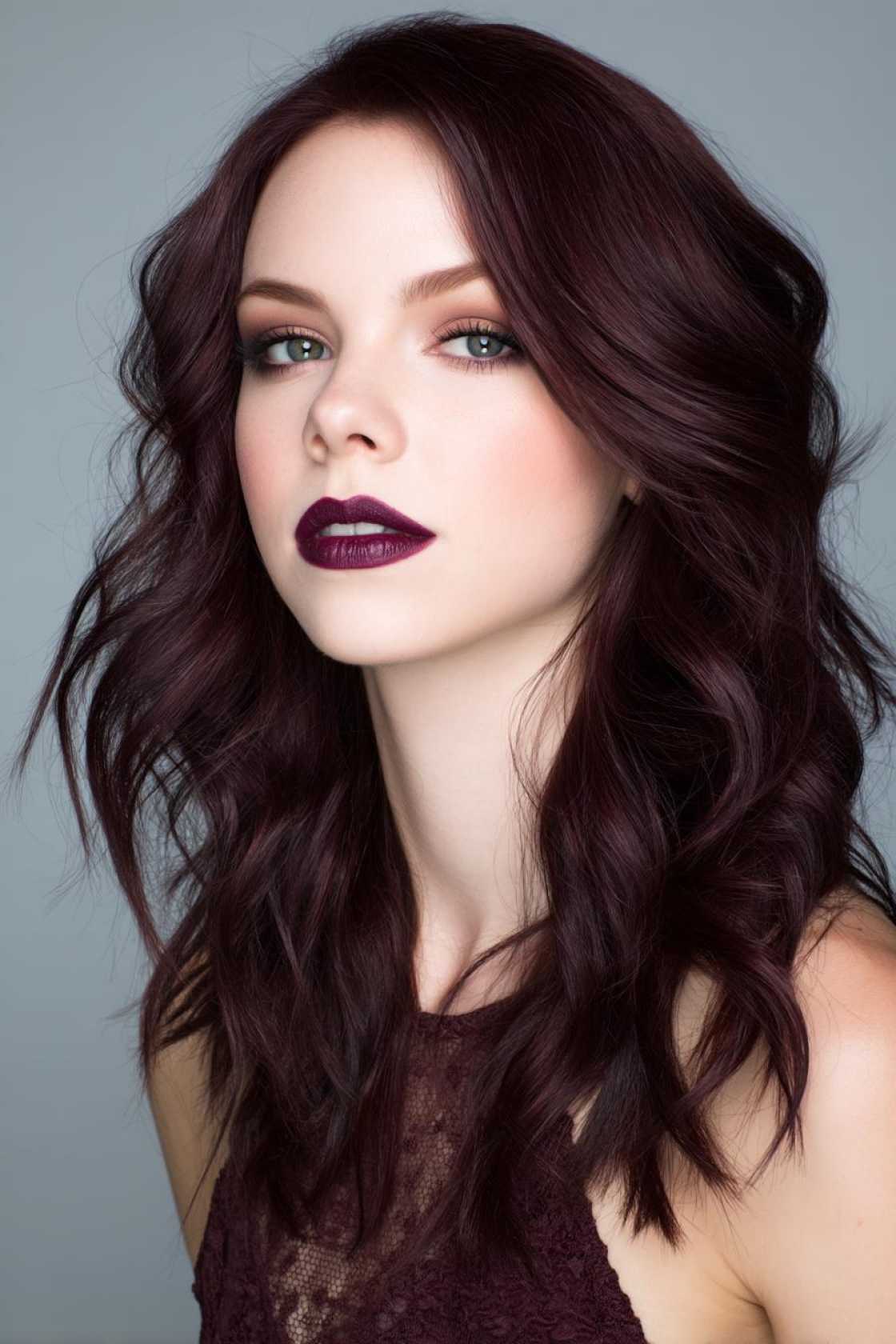 Is Chocolate Cherry Hair Right for You? Inspiration for Every Skin Tone - 5. Chocolate Cherry with Violet Underton