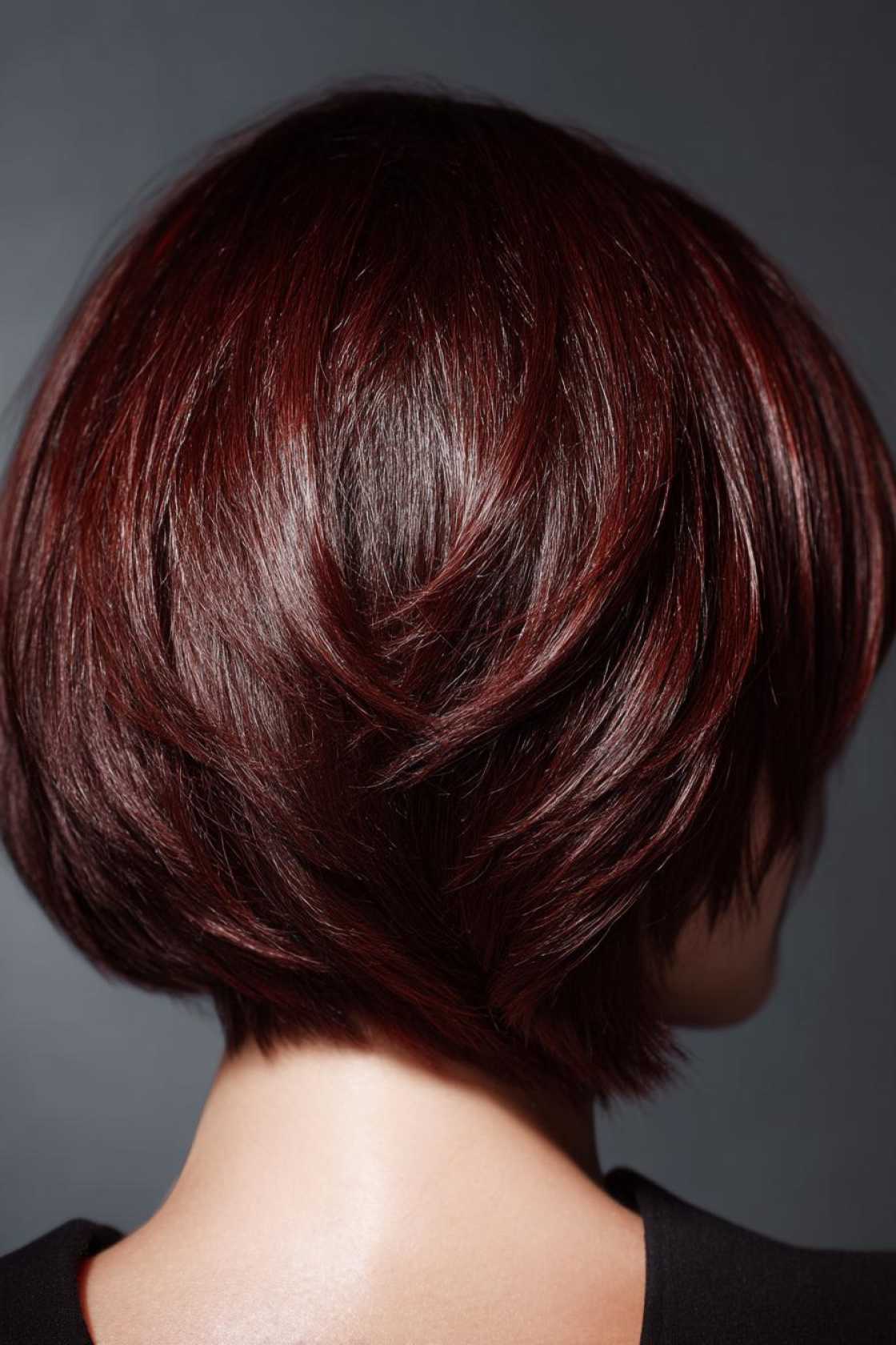 Is Chocolate Cherry Hair Right for You? Inspiration for Every Skin Tone - 4. Chocolate Cherry Layered Bob