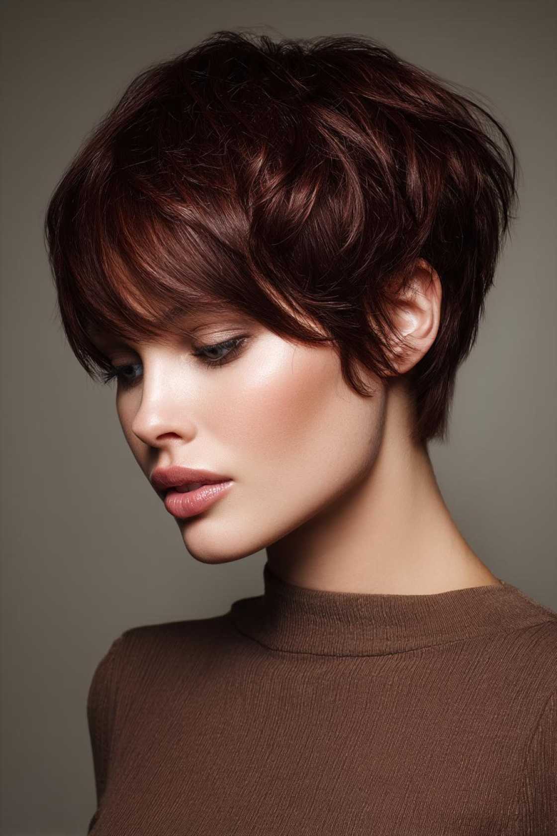 Is Chocolate Cherry Hair Right for You? Inspiration for Every Skin Tone - 15. Chocolate Cherry on Short Hair