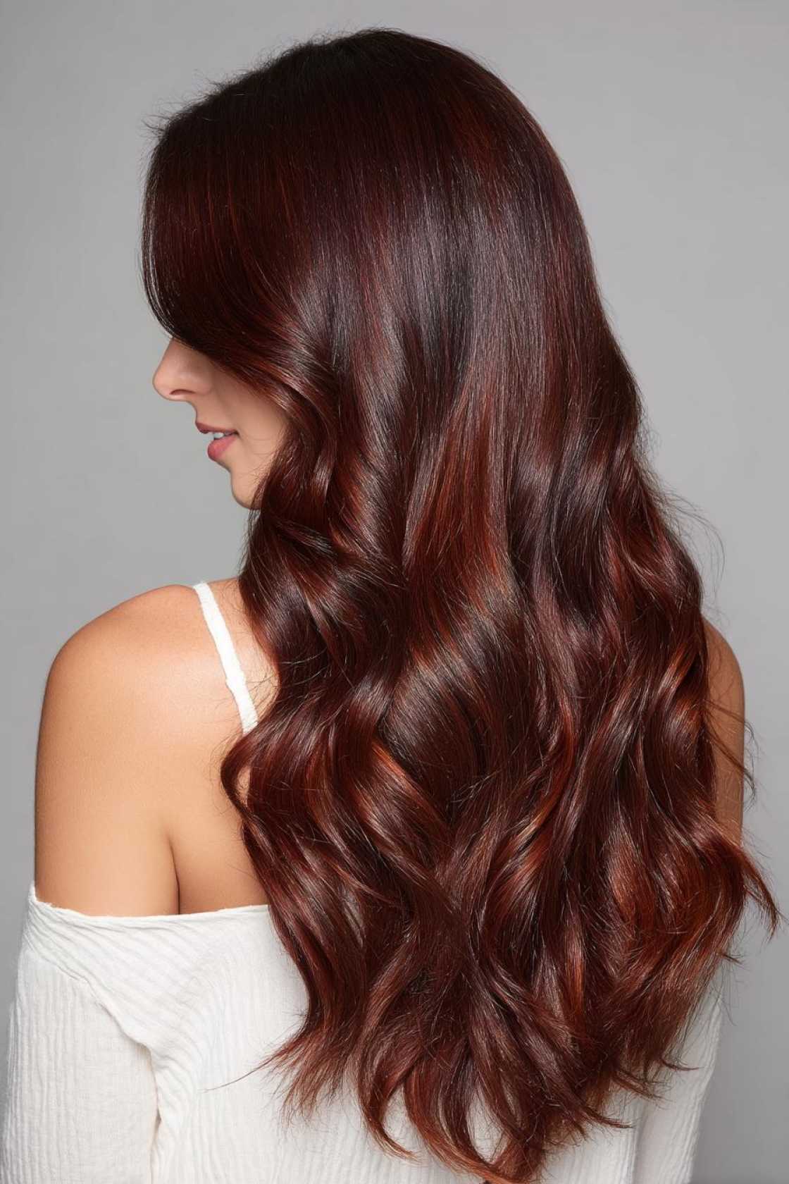 Is Chocolate Cherry Hair Right for You? Inspiration for Every Skin Tone - 14. Chocolate Cherry on Long Hair