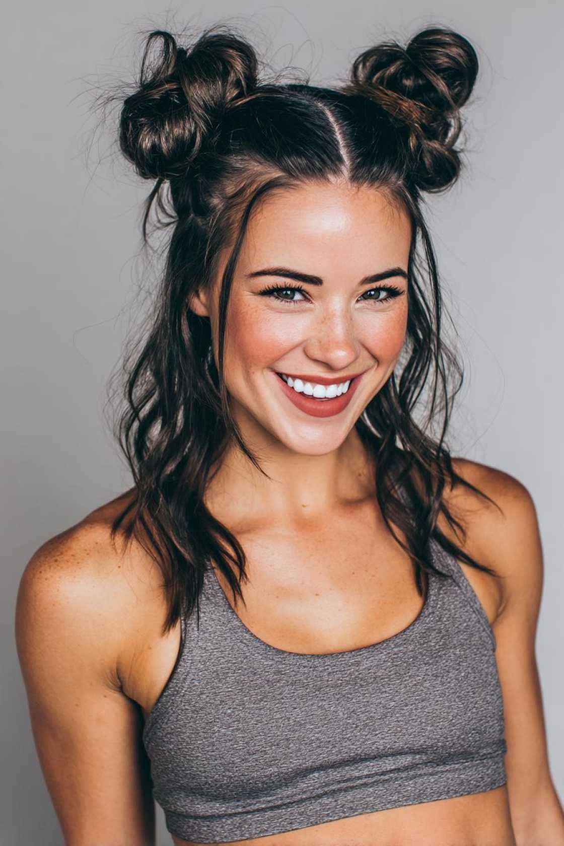No-Fuss Fitness Hair: 18+ Easy Gym Hairstyles to Keep You Focused & Cool. - 16. Space Buns