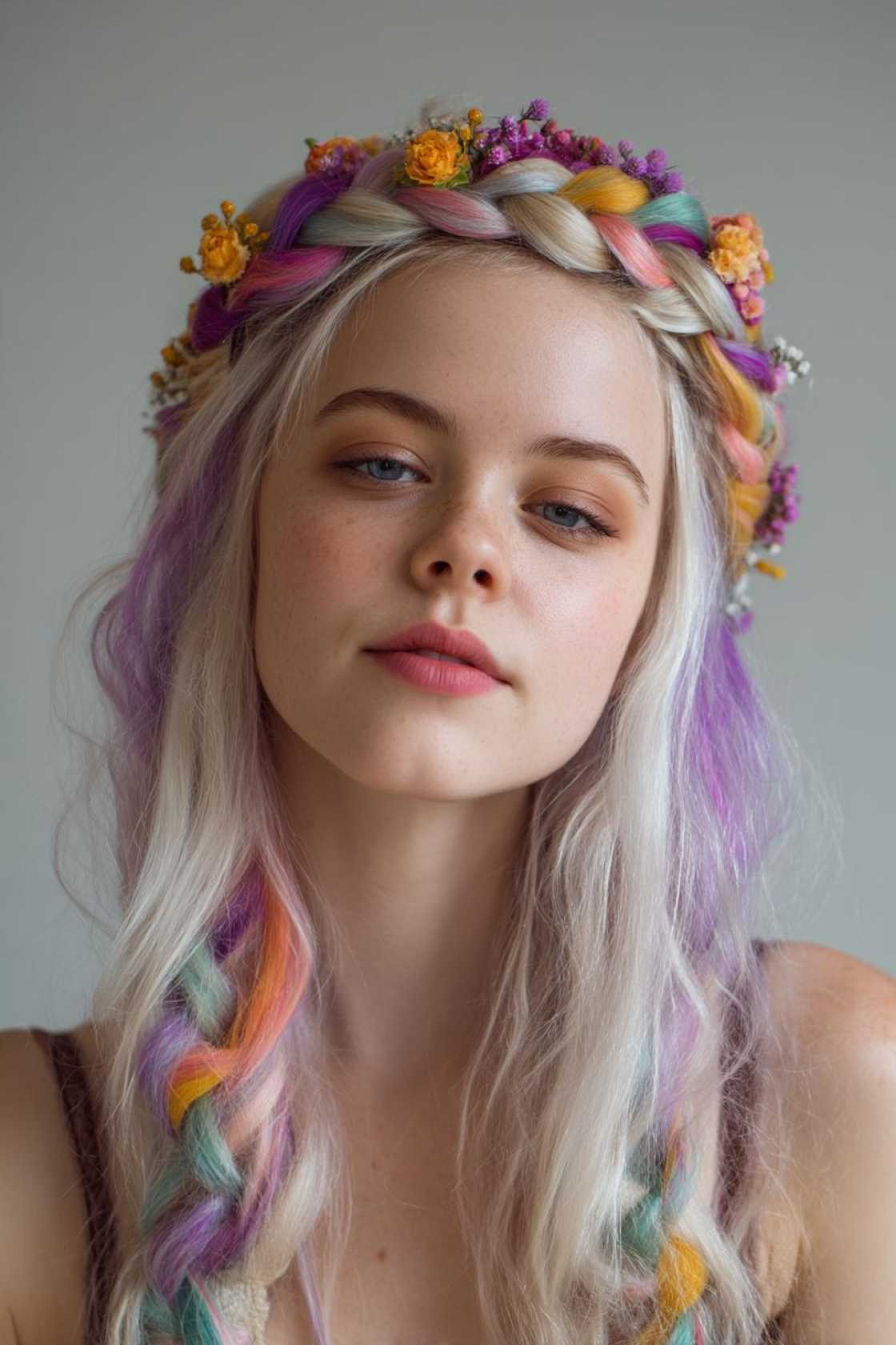 Rainbow Braids & Updos: 15+ Stunning Hairstyles to Show Your Pride. - 8. Side-Swept Rainbow Braid
