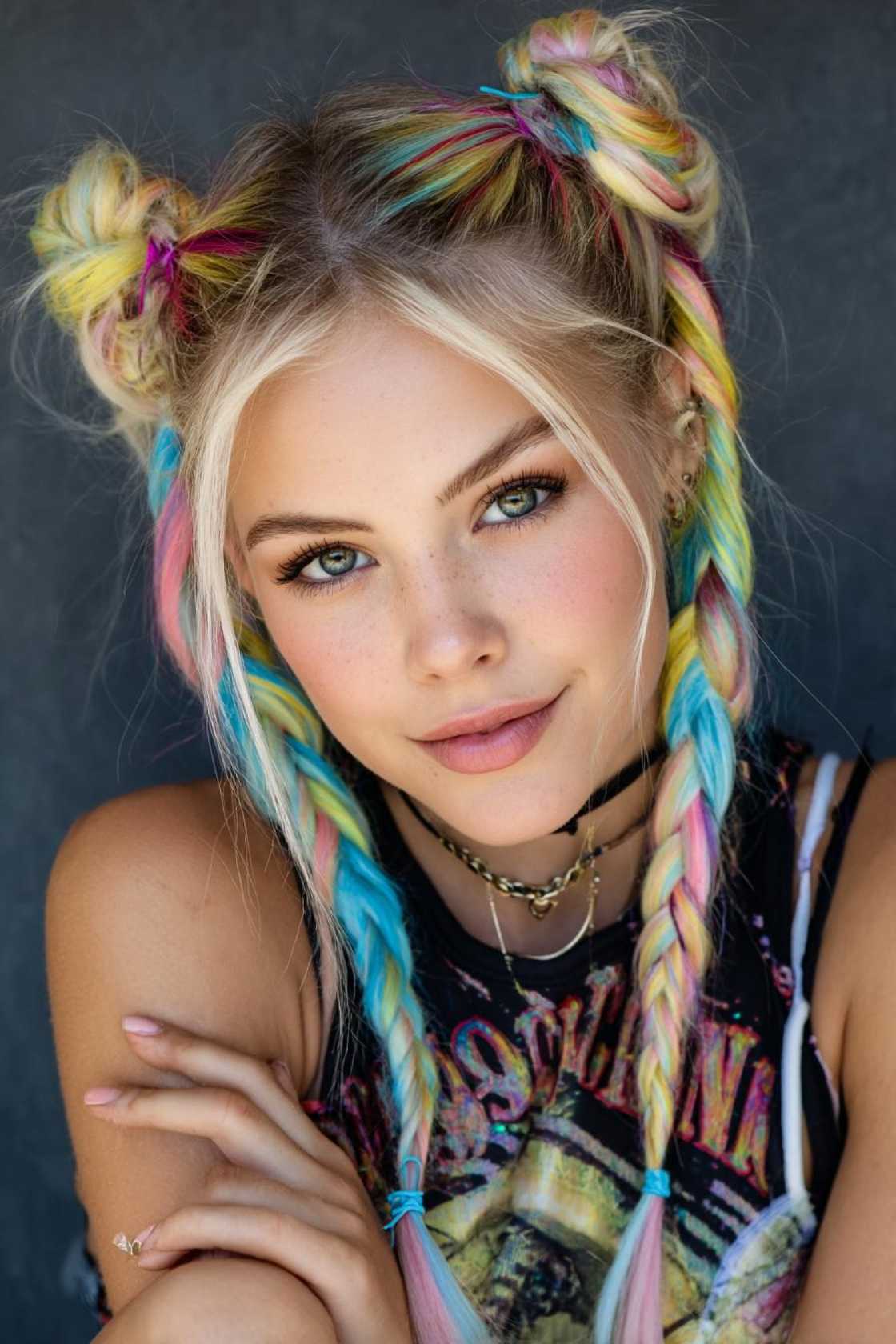 Rainbow Braids & Updos: 15+ Stunning Hairstyles to Show Your Pride. - 7. Rainbow Halo Braid