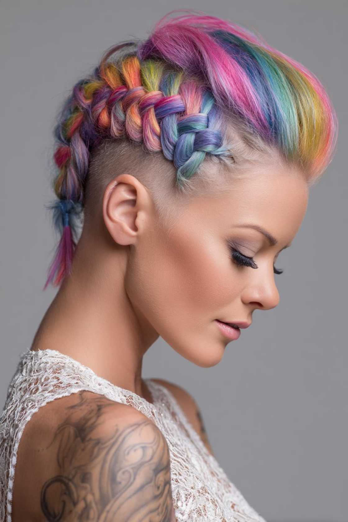 Rainbow Braids & Updos: 15+ Stunning Hairstyles to Show Your Pride. - 6. Rainbow Dutch Braids