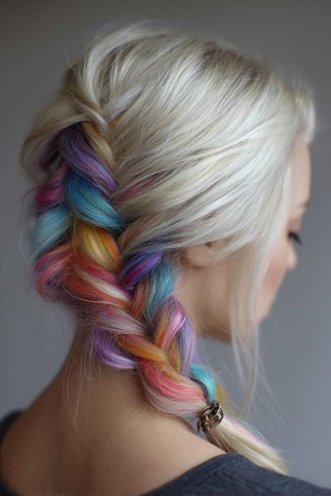 Rainbow Braids & Updos: 15+ Stunning Hairstyles to Show Your Pride. - 15. Colorful Fishtail Braid