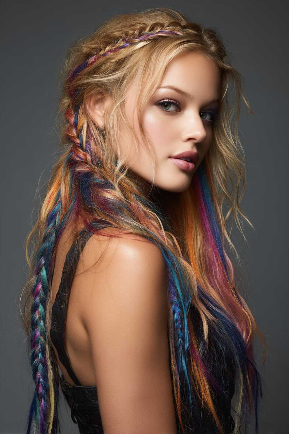 Rainbow Braids & Updos: 15+ Stunning Hairstyles to Show Your Pride. - 11. Rainbow Waterfall Braid