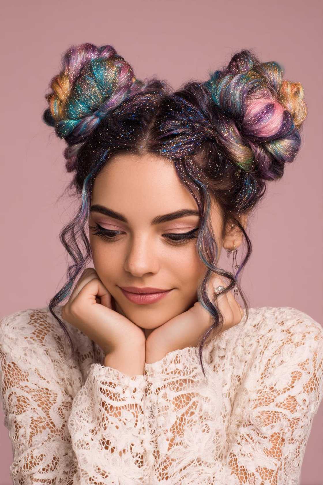 Rainbow Braids & Updos: 15+ Stunning Hairstyles to Show Your Pride. - 3. Rainbow Braided Chignon