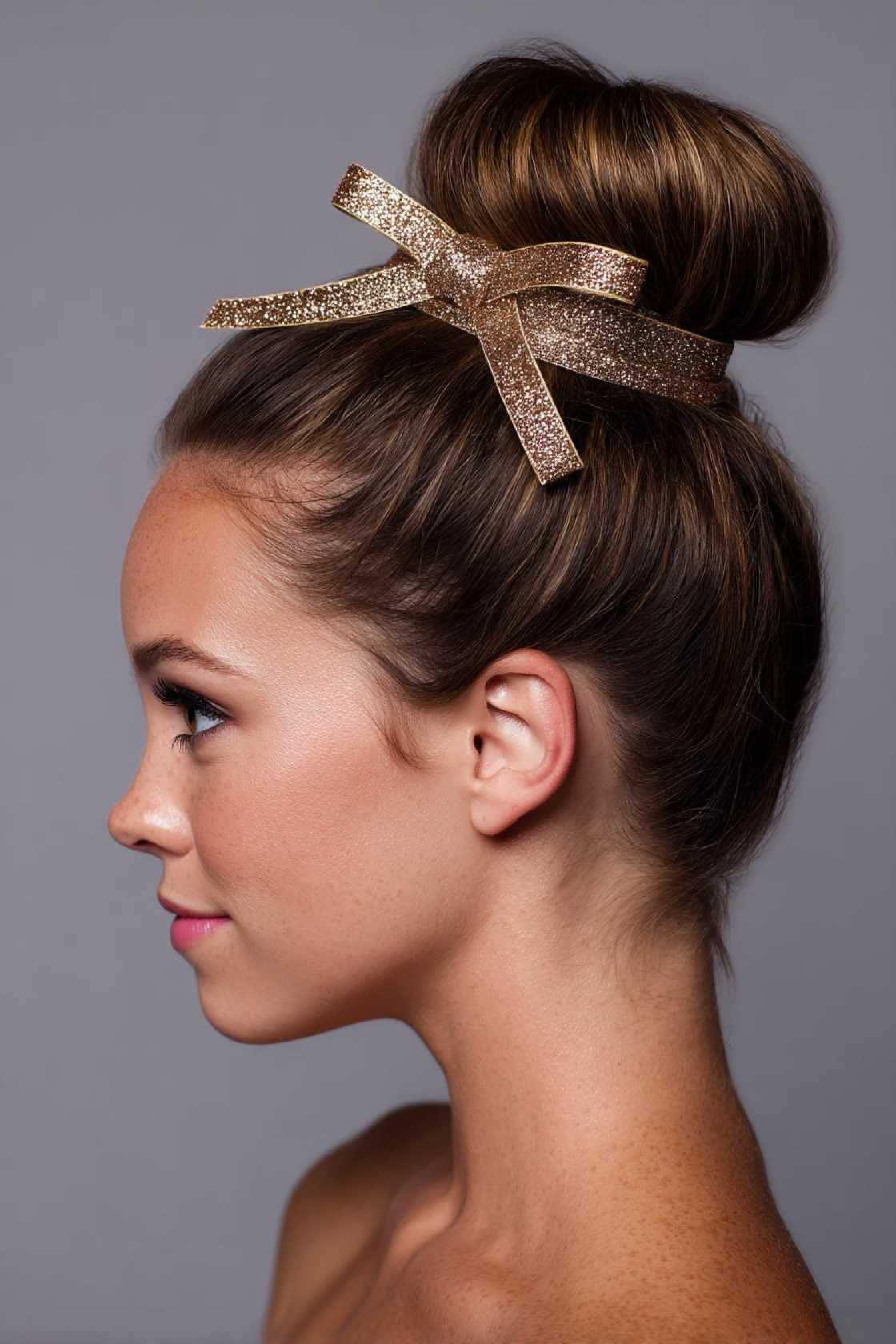 Shine Bright: 15+ Glitter Roots & Sparkly Hairstyles Perfect for Pride Parades. - 10. Glitter Bun Wrap