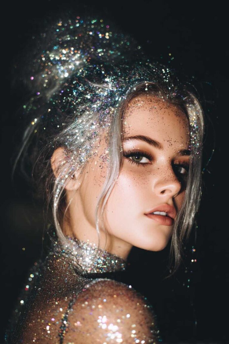 Shine Bright: 16 Glitter Root & Sparkle! Shine Bright: 15+ Glitter Roots & Sparkly Hairstyles Perfect for Pride Parades.