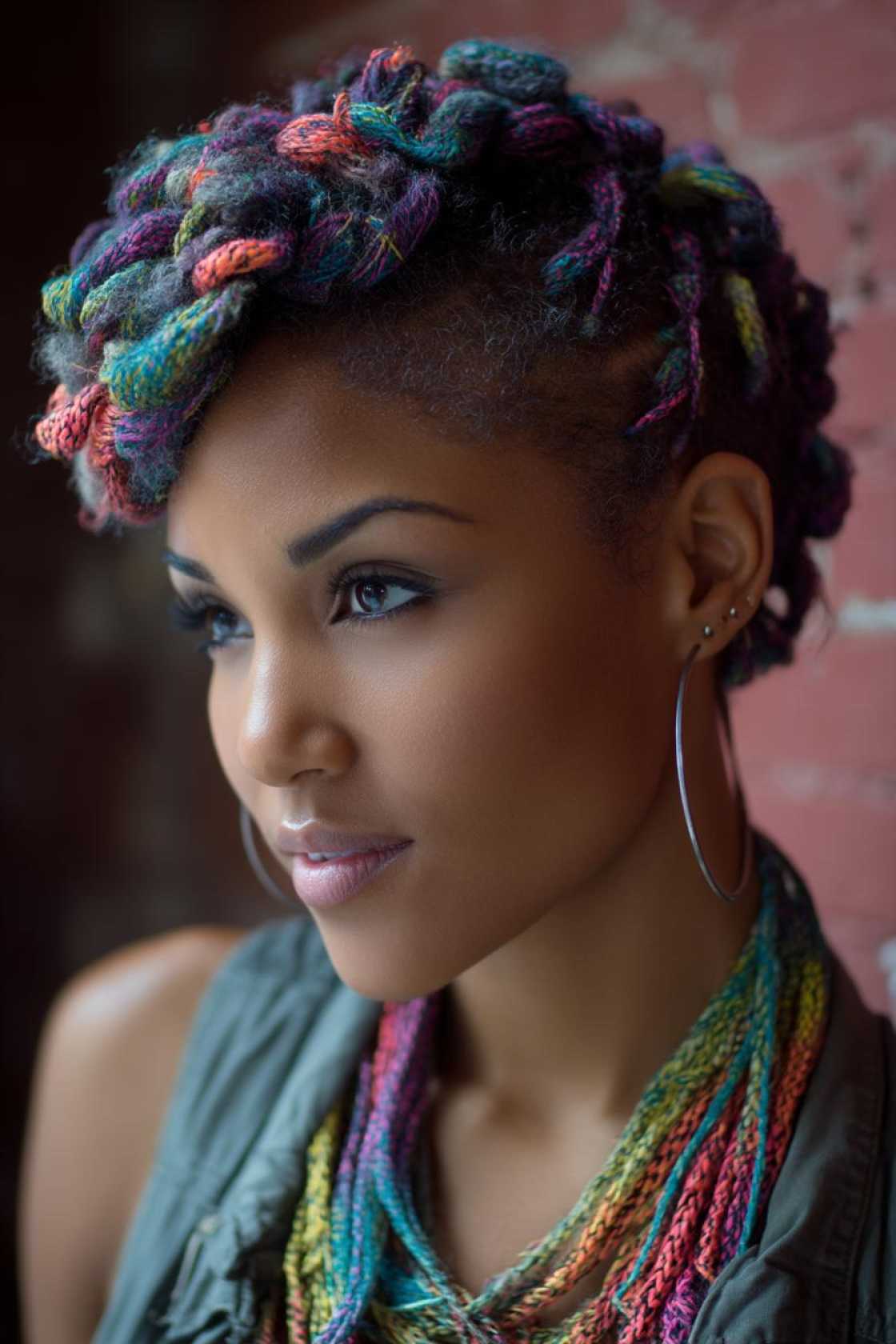 Short Hair, Don't Care? 12+ Fabulous Pride Hairstyle Ideas for Shorter Locks. - 7. Colored Braids or Twists